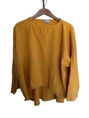 Oh My Gauze Women's 2/L Golden Long Sleeve Cotton Blouse Top Sustainable